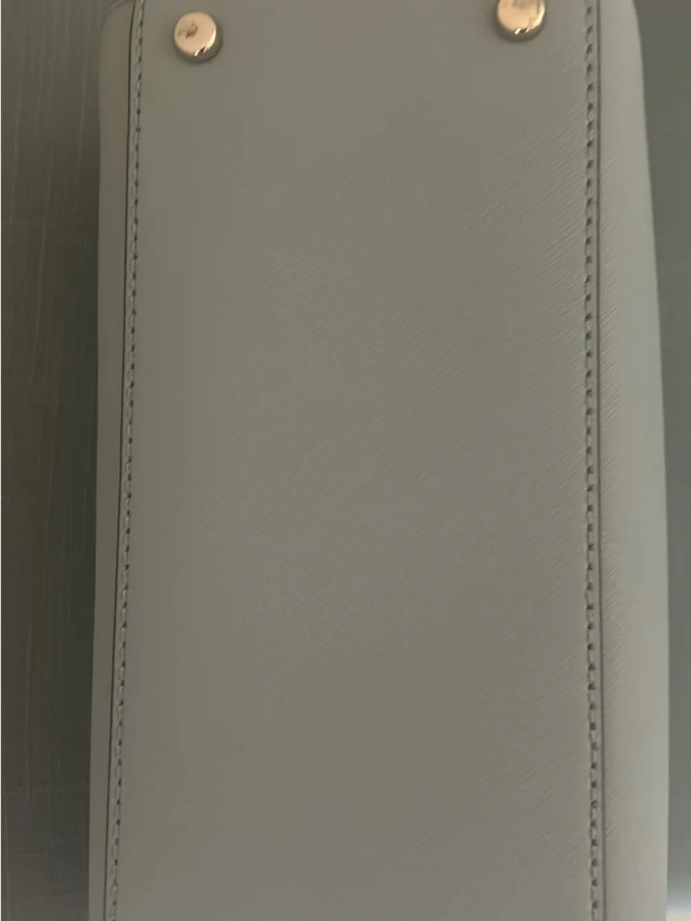 kate spade pale blue small structured satchel with gold logo